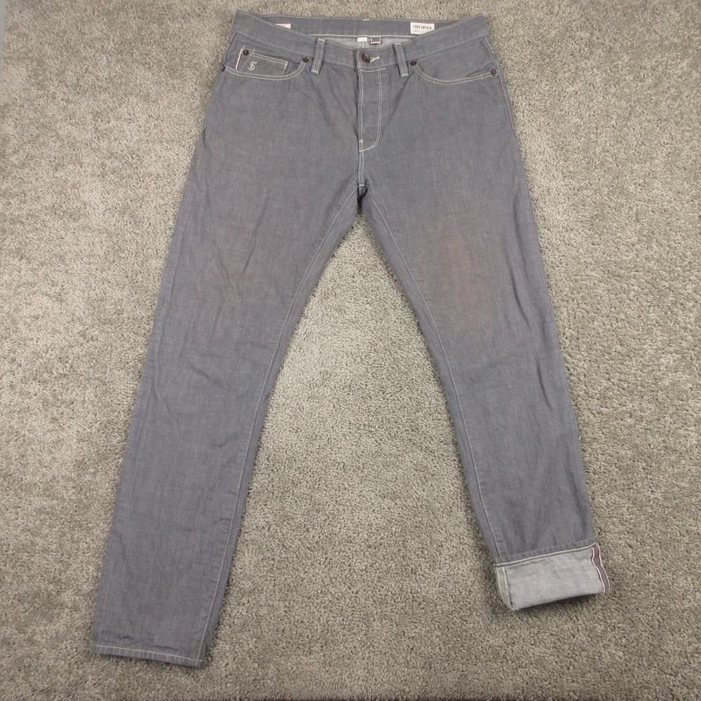 Todd Snyder Jeans Mens 32x32 Gray Slim Fit Japanese Selvedge Denim Pants Faded